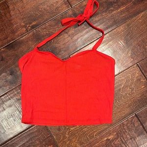 Red halter top